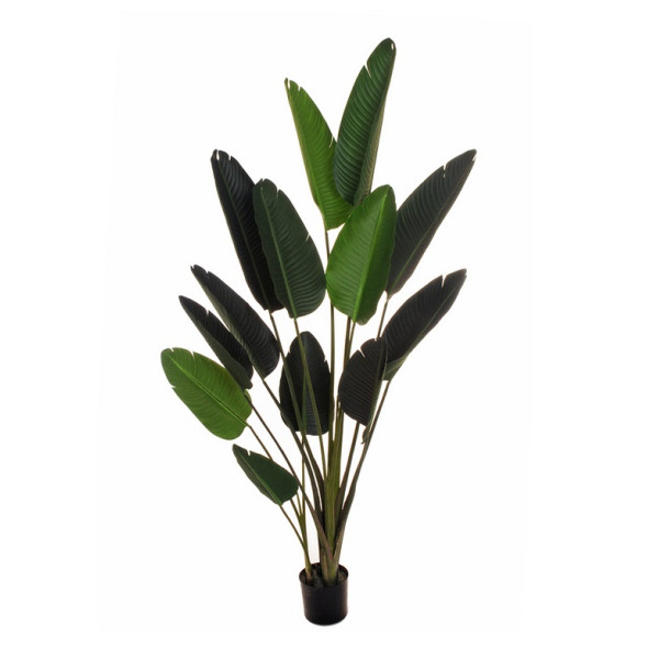 Растение искусственное БАНАНОВОЕ ДЕРЕВО в горшке, пластик, 13 листьев, 180 см, зеленый